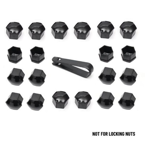 Black wheel nut bolt - wheel, covers