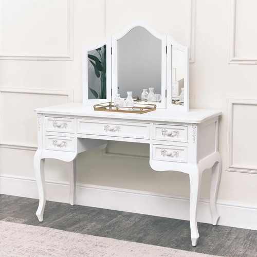 White wooden dressing table - wooden,