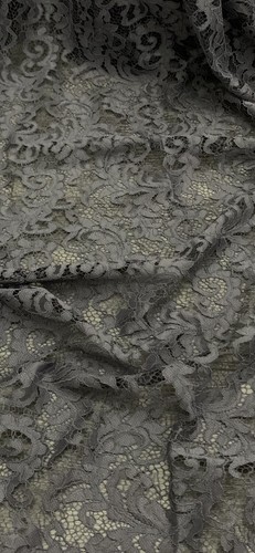 Grey floral guipure lace - guipure,