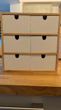 Vintage IKEA Moppe Wooden 6 Drawer Storage Box Chest Table Desk Top Painted