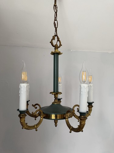 Vintage brass green metal - vintage,