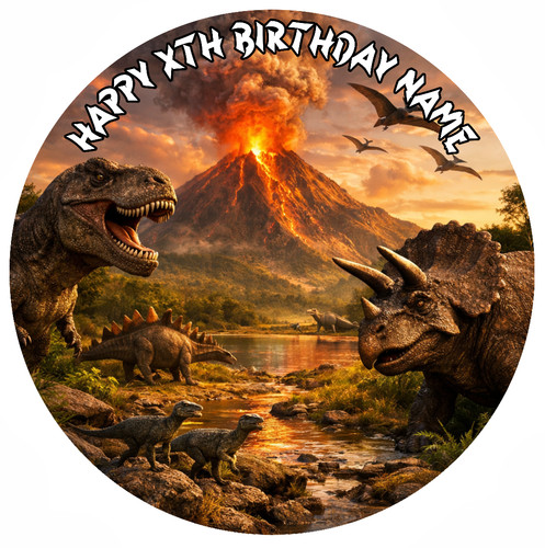 Personalised dinosaur cake - dinosaur,