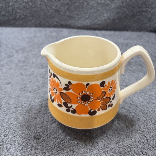 Sadler jug orange flowers mid - sadler,
