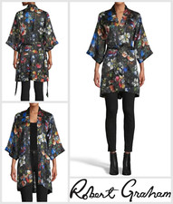 Robert Graham Silk Kimono Jacket Womens Size UK 10 / 12 Jamie Floral 