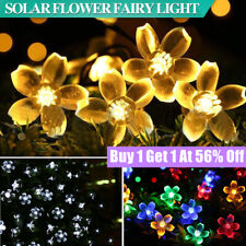 7M 50 LED Solar Powered Fairy String Flower Lights Outdoor Garden Wedding Party