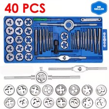 40Pc Metric Tap Wrench and Die Cutter Set M3-M12 Metal Hand Tools + Storage Case