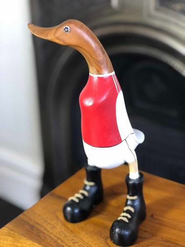 Wooden red football - red, 25cm