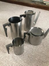Arne Jacobsen 4 Piece Coffee pot Set in stainless steel, classic unique set