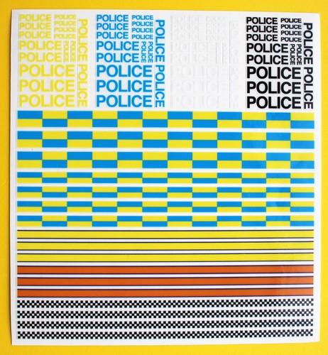 Slot car police stickers - car,