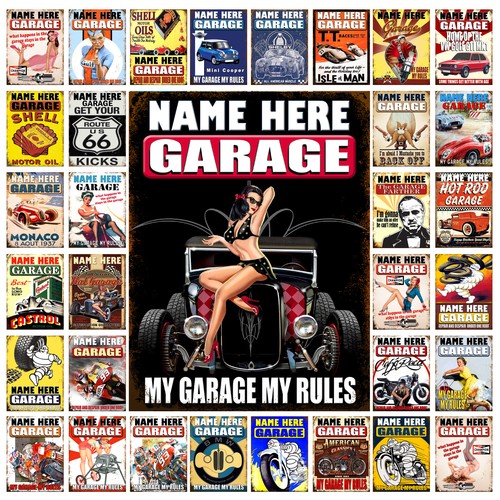 Personalised garage metal tin - personalised,