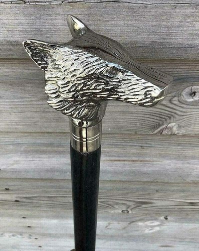 Antique chrome wolf - wolf, head