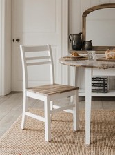 FLORENCE Country white wooden chair. Farmhouse kitchen dining chair. White chair
