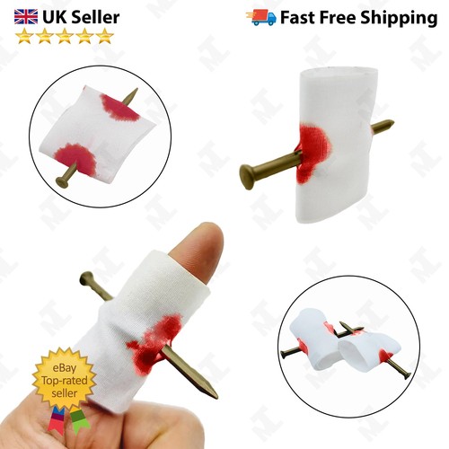 Fake nail through finger - nail,
