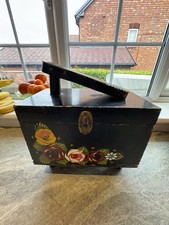 Bargeware Hand Painted Shoes Shine Wooden Box Vintage