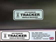 2 x TRACKER FITTED WINDOW STICKERS, GPS ENABLED,VEHICLE CAR VAN THEFT DETERRENT