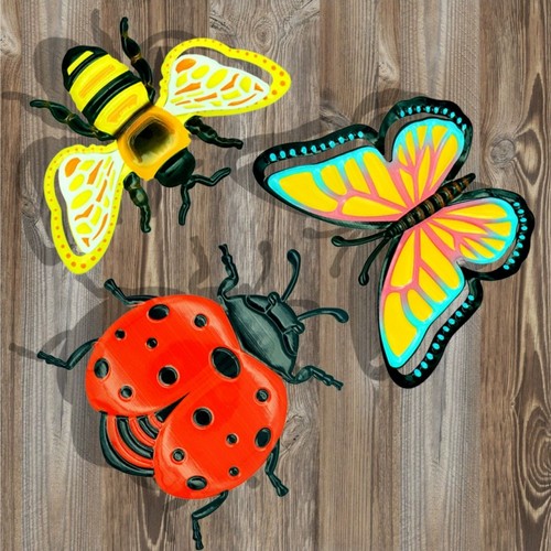 3pcs metal insect - 3pcs,