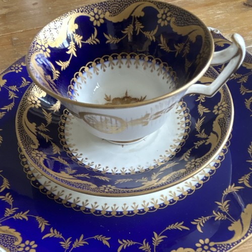 Minton colbalt blue - and, gold
