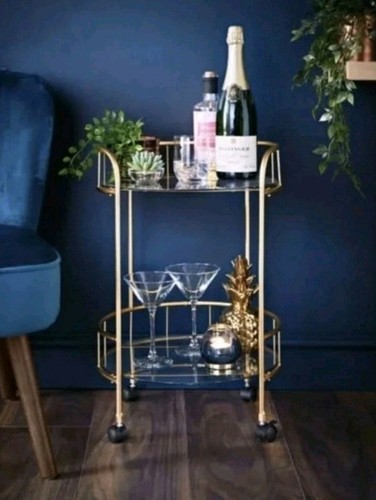 New gold drinks trolley with - new,