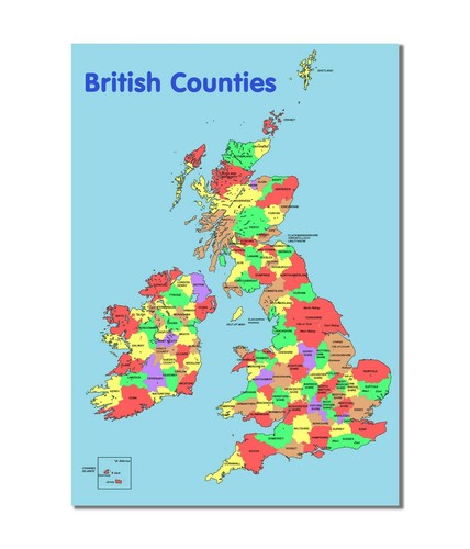 British counties map travel - british,