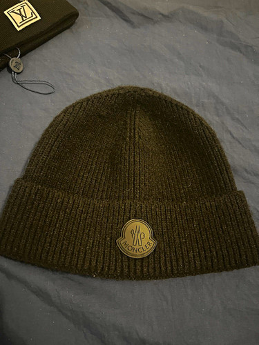 Moncler black knit beanie hat - knit,