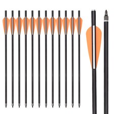 14"-16" Fiberglass Arrow Crossbow Bolts Flat Nock Targeting Hunting Practise 12x