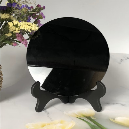 New obsidian scrying mirror - new,