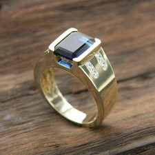 3Ct Emerald Cut Blue Sapphire