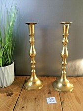 LOVELY COLLECTION OF ANTIQUE VINTAGE BRASS PAIRS OF CANDLESTICKS CANDLE HOLDERS