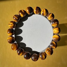 Natural South African Yellow Tiger Eye Stone Crystal Bracelet-10MM-30G