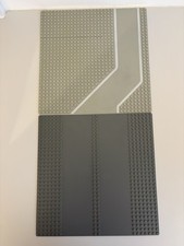 2 x Lego Base Plate Grey Road
