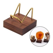 Brass Arm Wooden Base Display Stand Holder for Crystal Ball Home Decor