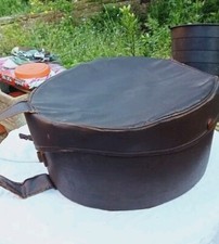 Vintage 1920s Small Faux Leather Hat Box Ideal Props 37cm x 35cm x 17cm 