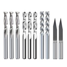 10pcs CNC Engraving Bit Set 1/8" Shank Ball Nose Milling Cutter Router Bit