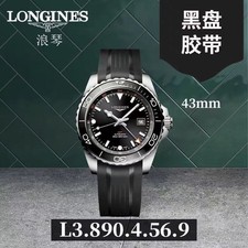 Longines HydroConquest GMT Black Dial Rubber Strap Men's Watch L3.790.4.56.9 UK