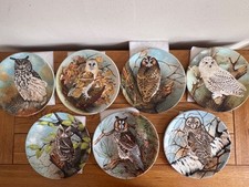 Coalport Fine Bone China Vintage Set Of 7  Wise Owl Series Collectors Plates