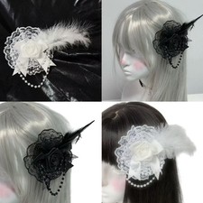 Gothic Headdress Elegant Fascinator Feather Clip Wedding Fascinator for Bride