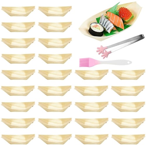100pcs natural wooden sushi - 100pcs,