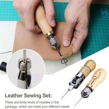 Hand Stitcher Set Leathercraft Sewing Tool Kit Leather Sewing Awl Thread Kit