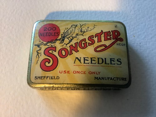 Songster gramophone needle tin - gramophone,