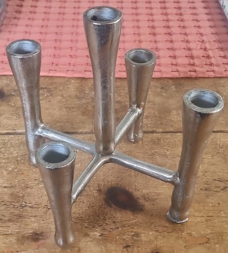 Silver polished metal arm - silver, 5-arm