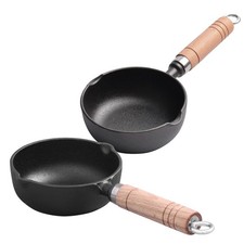  2 Pcs Mini Pots for Cooking Round Non Stick Fry Pan Cast Iron Butter Melting
