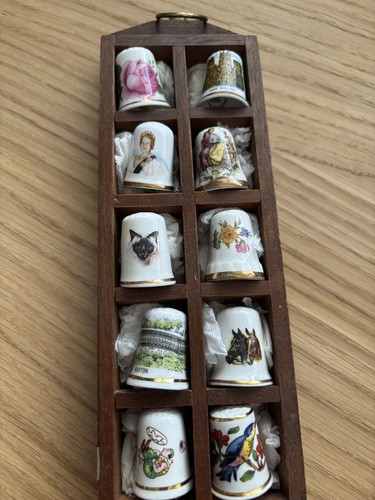 Vintage wooden thimble display - vintage,