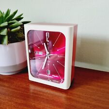 Vintage Rhythm Atomic Space Age Alarm Clock Japan 3HA001 Red Mid Century Clock