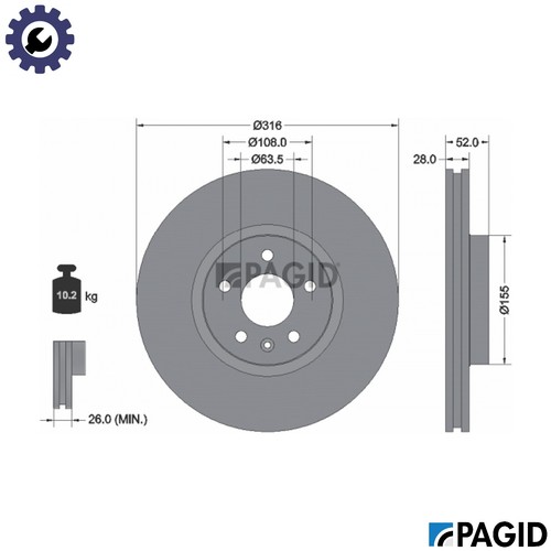 Brake disc 54623nhc for - disc,