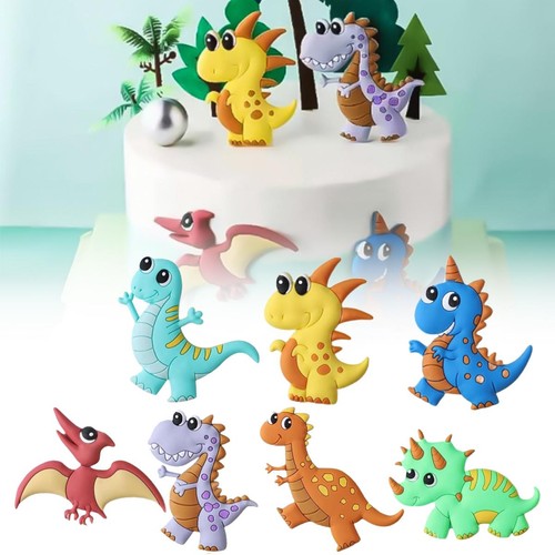 7pcs soft rubber dinosaur cake - 7pcs,