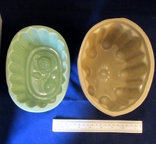 2 Vintage Jelly Moulds Salt Glazed Stoneware Rose Design Moira Pottery