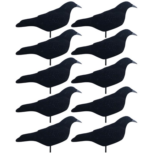 Flocked crow decoy - flocked, shell