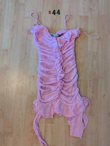 Zara pink ruched mini dress