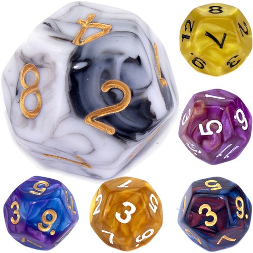 D12 poly dice - poly, colour)