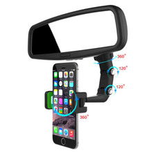 Car Phone Holder Multifunctional 360 Degree Rotatable Auto Rearview Mirror*Seat*